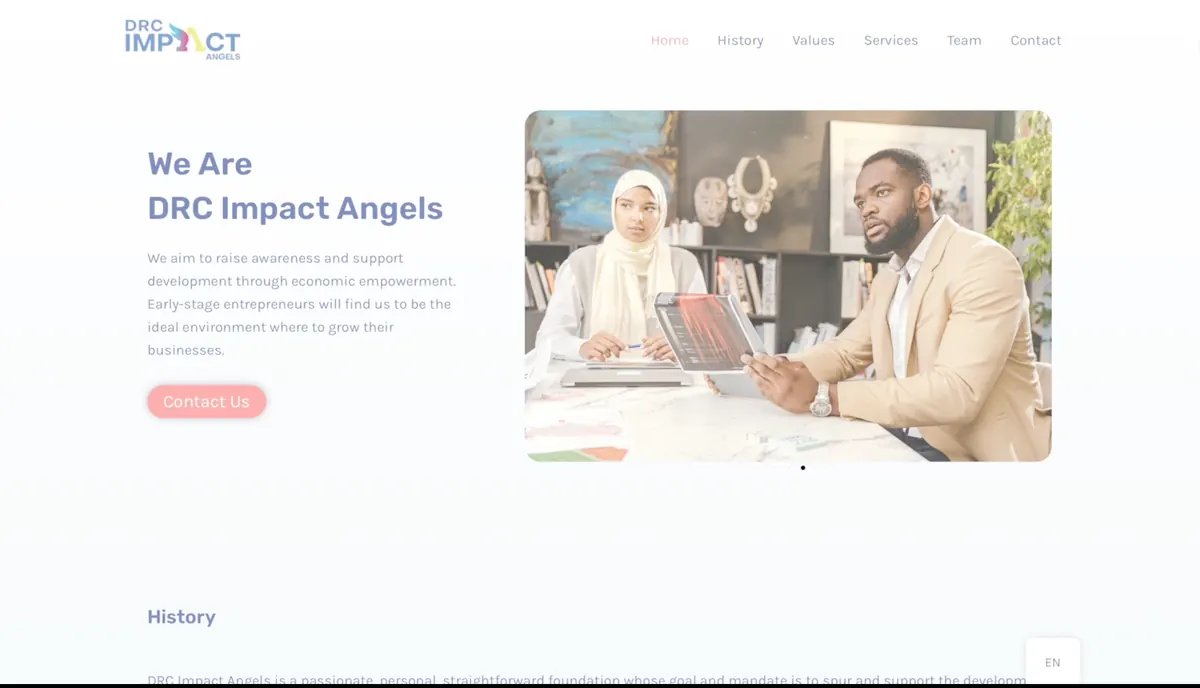 Interface digitale DRC Impact Angels conçue par Avaia Studio